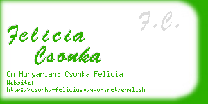 felicia csonka business card